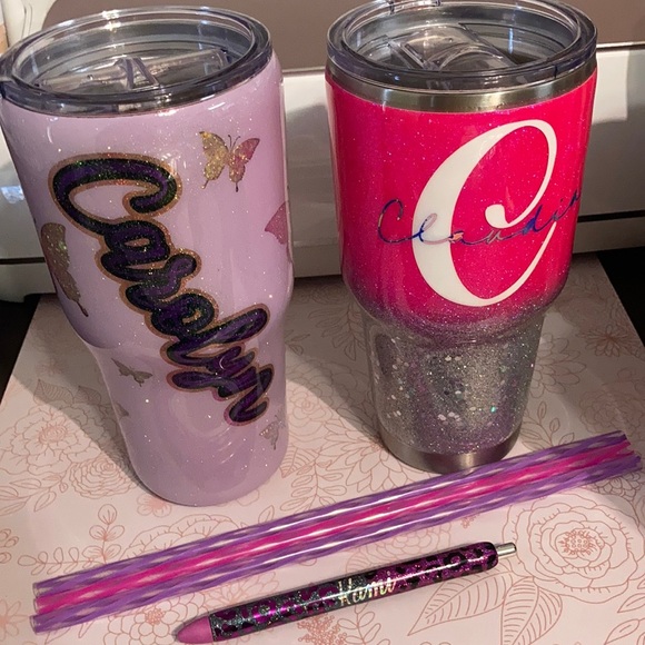 Hand Crafted Other - 2 custom Glitter Tumblers -Kosuna77 - not finished